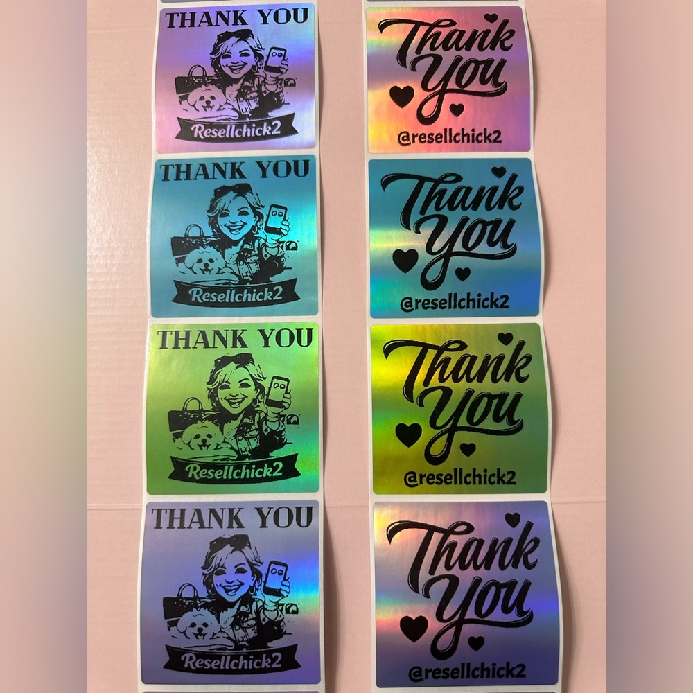 50 ct. Custom 3”x3” Multi-Color Rainbow Holographic Square Sticker Labels - Picture 6 of 10